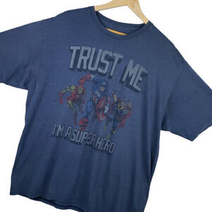 Marvel Men's Trust Me I'm A Super Hero Graphic T-Shirt Size 2XL Gray Avengers